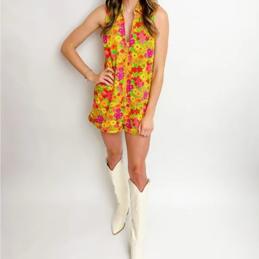 Show me your mumu romper - Yellow and Pink xs